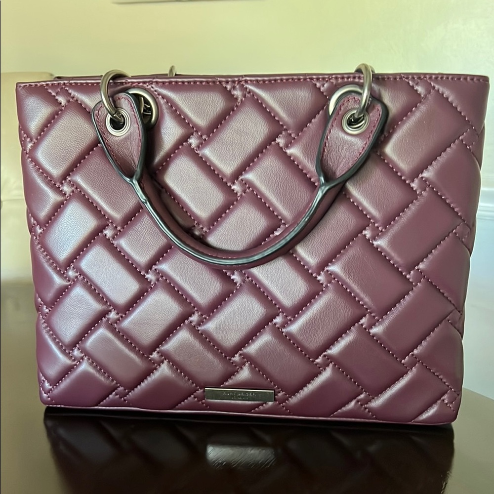 Elegant Quilted Purple Handbag